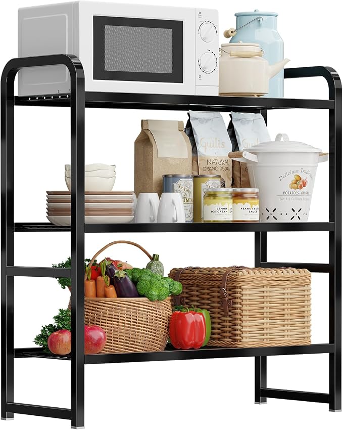 3 Tier Simple Shelf Organizer for Indoor Outdoor, Waterproof Heavy Duty Steel - Image 3