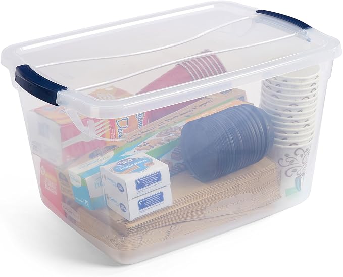 Rubbermaid Cleverstore Clear 32 Qt, 6 Pack Stackable Plastic Storage Bins - Image 4