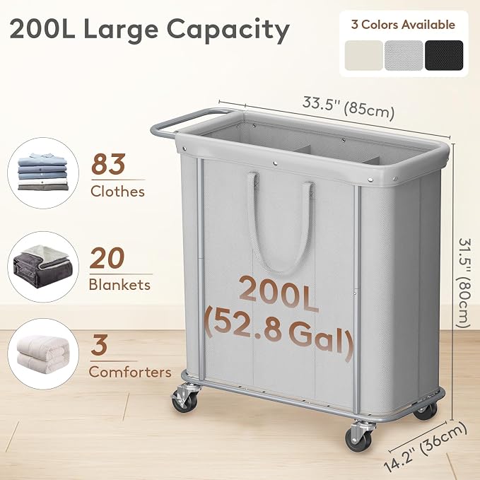Lifewit 200L Large Laundry Basket - Image 2