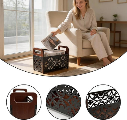 Magazine Holder Floor, Magazine Holder – Wooden & Metal Decorative Magazines - Image 3