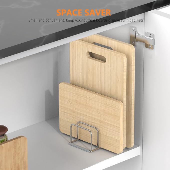 Cutting Board Holder, 2PSC Cutting Board Organizer Rack, 304 Stainless Steel - Image 6