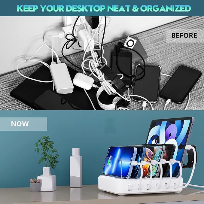 Charging Station for Multiple Devices, 60W 6 Port Charger Station - Image 3