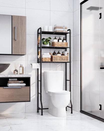 Kitsure Over Toilet Storage Rack, 63.2" H Space-Saving, Holder & Hooks | - Image 3