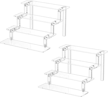 WINKINE Acrylic Display Riser, Perfume Stand Organizer, 4 Tier Clear Display by WINKINE