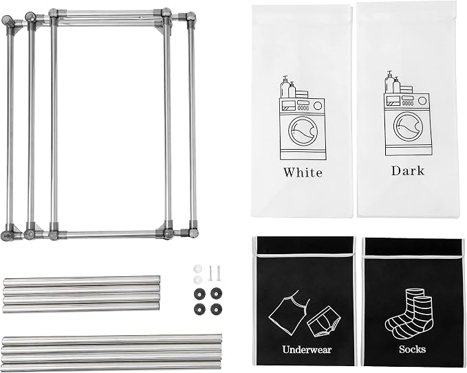 2 Tier Laundry Sorter with 4 Removable Bags - Image 8