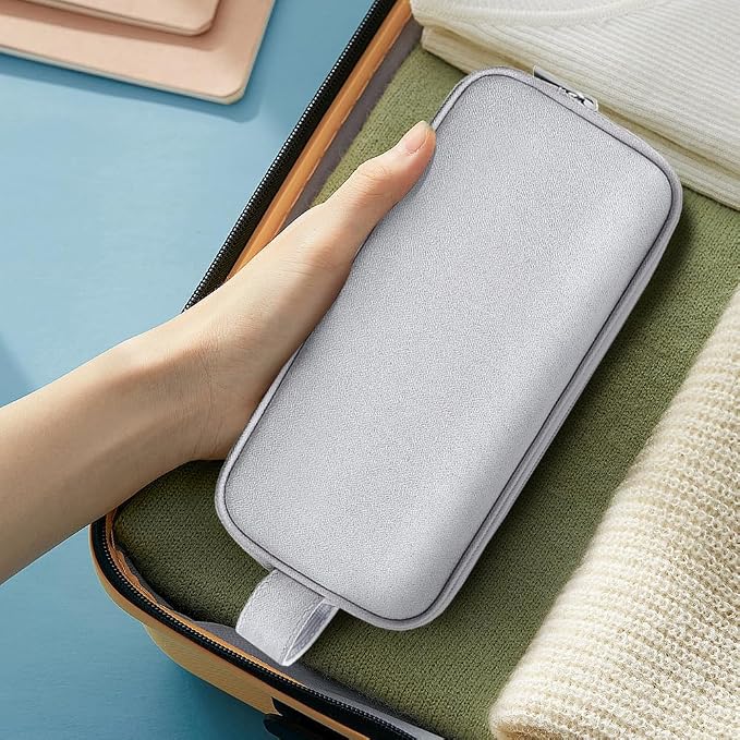 Teskyer Double Layer Cable Organizer Bag, Travel Tech Pouch, Light Grey | - Image 7
