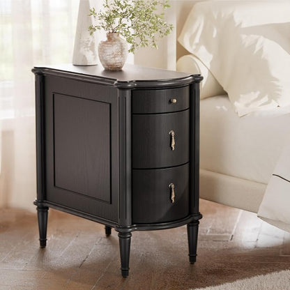 STO'SENSE Nightstand w/Charging Station & 3 Drawers, Pre-Assembled, Vintage by Unknown