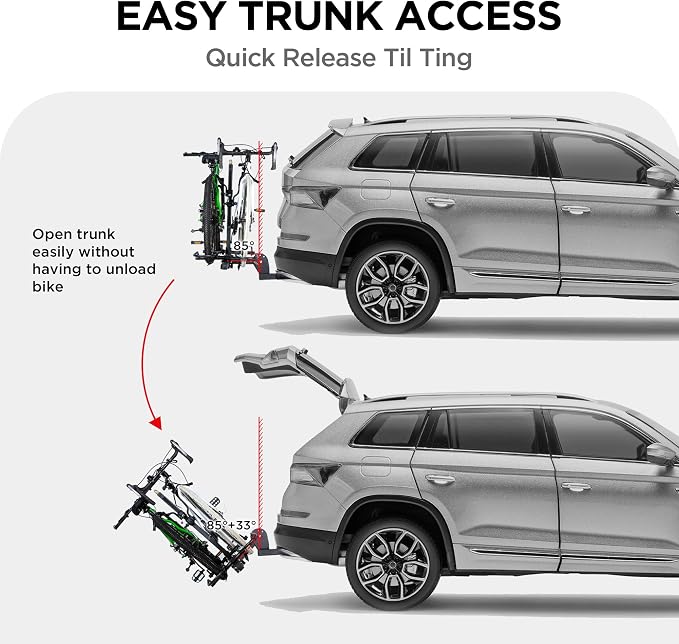 Young 200 lbs. Capacity Hitch Mounted 2-Bike Rack - Image 3