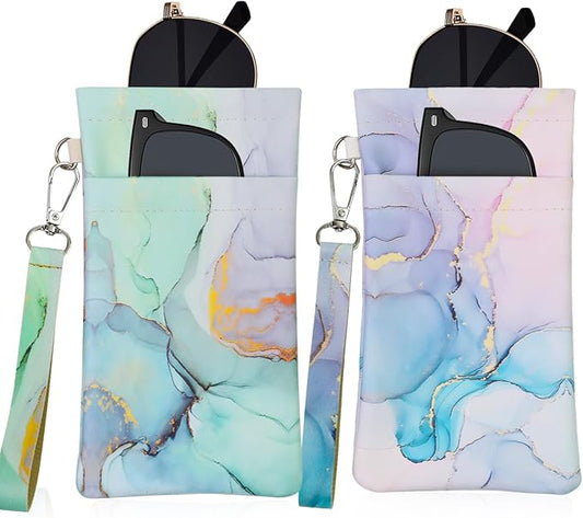 Double Eyeglass Case Soft Dual Glasses Case by FLYINGMAGE