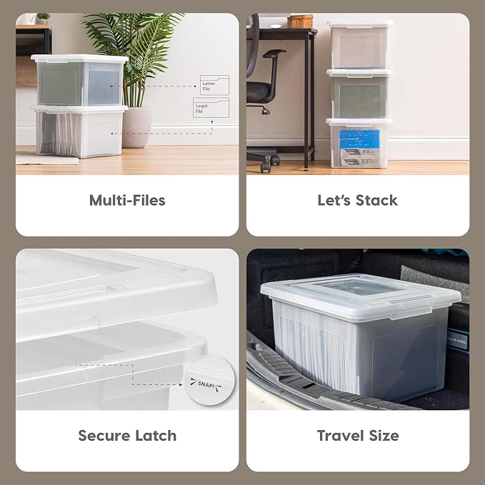 IRIS USA File Box, Plastic File Organizer - Image 5