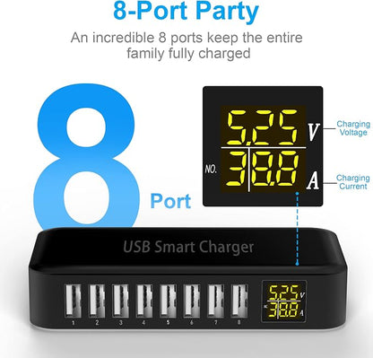 USB Charging Station, Ziwodiv 8-Port 60W/12A USB Charger Station, Compact - Image 2
