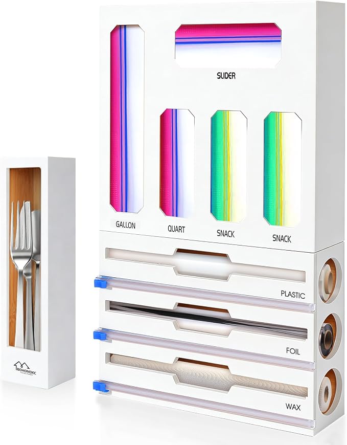 9 in 1 Foil and Plastic Wrap Dispenser by BOHOMDEC