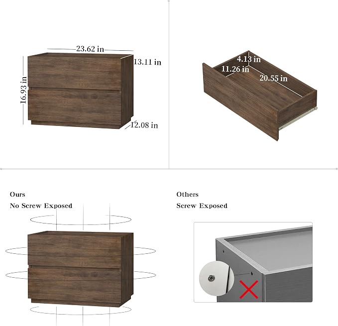 woodtalks Stackable 2 Drawer Dresser, Storage Cabinet - Image 3