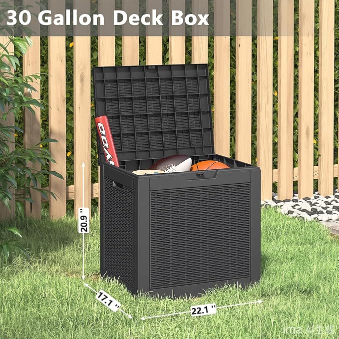 30 Gallon Outdoor Storage Deck Box Waterproof, Garden Tool, Backyard Cushion - Image 3