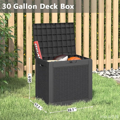 30 Gallon Outdoor Storage Deck Box Waterproof, Garden Tool, Backyard Cushion - Image 3