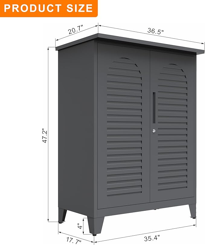 Wide Metal Tool Storage Cabinet - Image 2