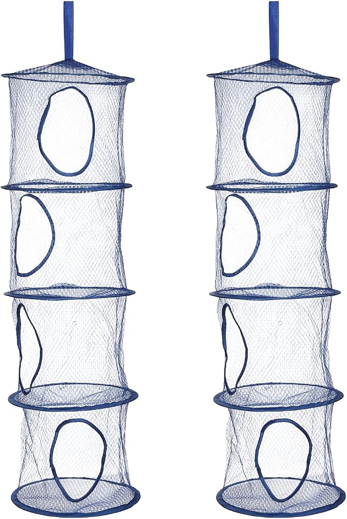 uxcell 2Pcs Mesh Hanging Storage Basket, Dark Blue by uxcell
