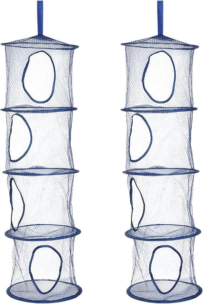 uxcell 2Pcs Mesh Hanging Storage Basket, Dark Blue by uxcell