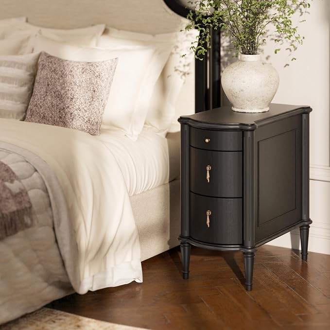 STO'SENSE Nightstand w/Charging Station & 3 Drawers, Pre-Assembled, Vintage - Image 7