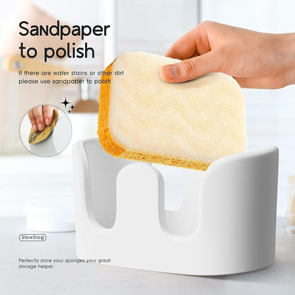 Double Sponge Holder, 2 Slot Diatomite Stone Sponge Holder, Absorbent Sponge - Image 4