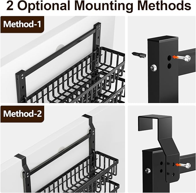 POKIPO 9 Tier Over The Door Pantry Organizer, 2 in 1 Wall Mount or Hanging - Image 5
