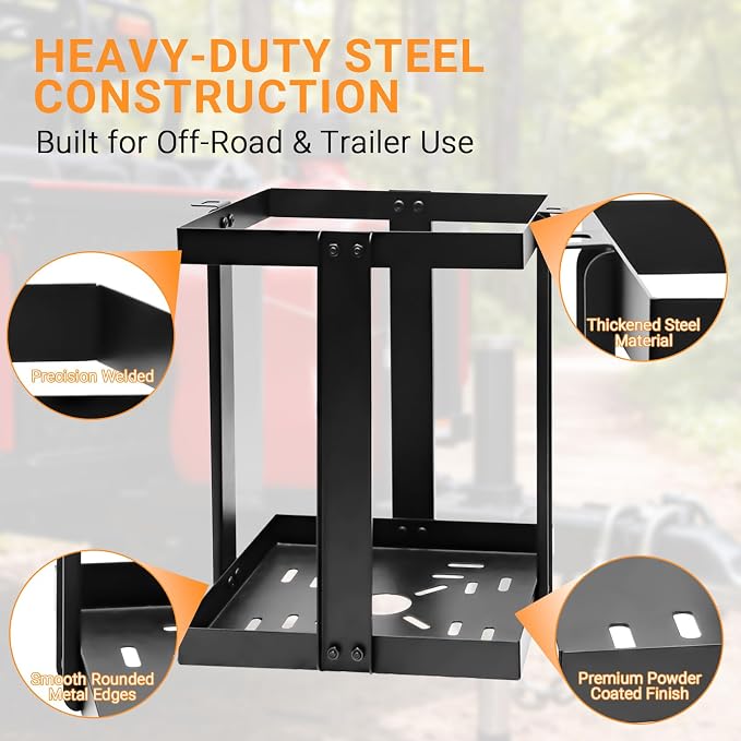 Gas Can Holder for Trailer, Heavy Duty Tall Fuel Can Rack - Image 3