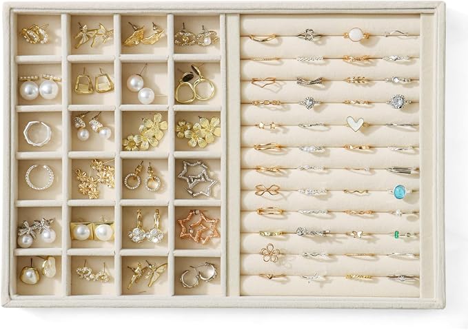 Large Jewelry Organizer for Drawer Insert Velvet Stackable Jewelry Trays for by Unknown