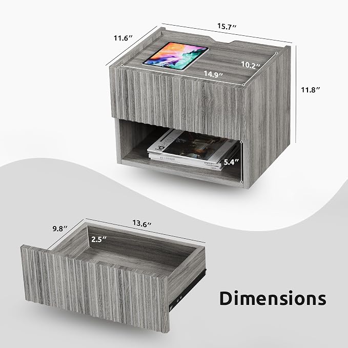 Floating Nightstand Bedroom Bedside Table - Image 2