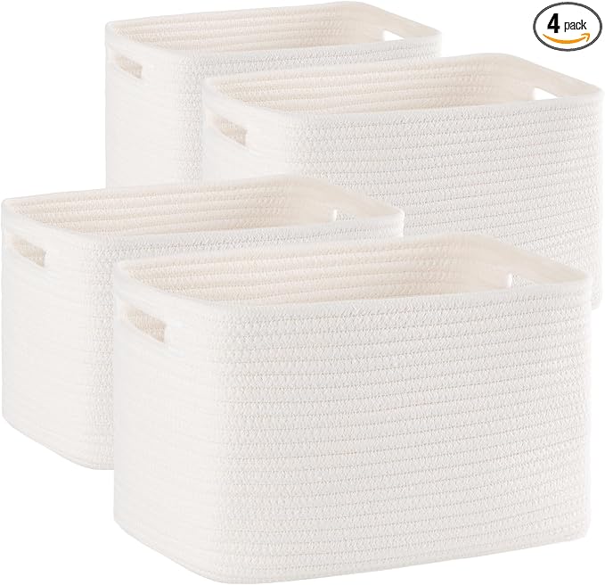 4 Pack Storage Baskets for Organizing, Woven Baskets for Shelves by SIXDOVE