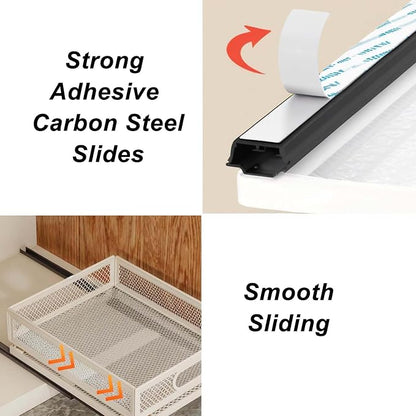 Slide-Out Storage Baskets W9.4"xD11.8"xH6.1" Rustproof Carbon Steel pull out - Image 4
