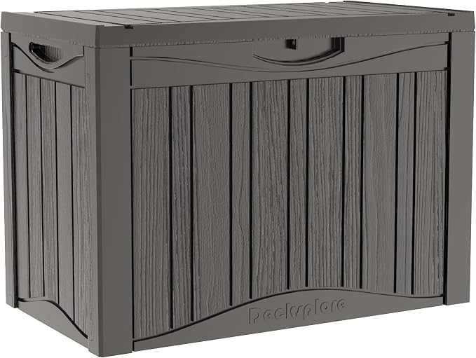 45 Gallon Deck Box, Resin Outdoor Indoor Waterproof Storage Box, Lockable by Kdymod