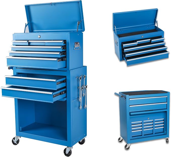 Tool Chest, 8-Drawer Rolling Tool Storage Cabinet by Unknown
