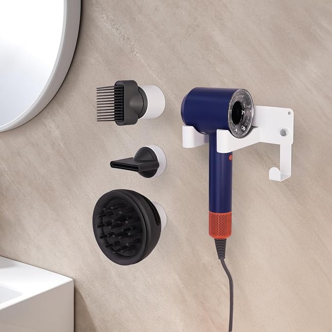 Hair Dryer Holder, Hair Dryer Holder Wall Mounted Self Adhesive Hairdryer - Image 7