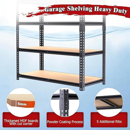 Heavy Duty Garage Shelving, 5-Tier Garage Storage Shelves, 2400LBS Storage - Image 5