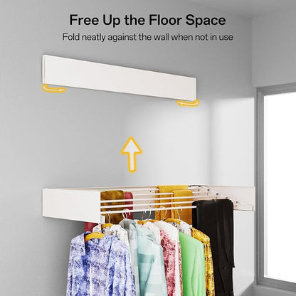 Wall Mounted Drying Rack for Laundry 31.5'', Folding Drying Rack Clothing Wall - Image 5