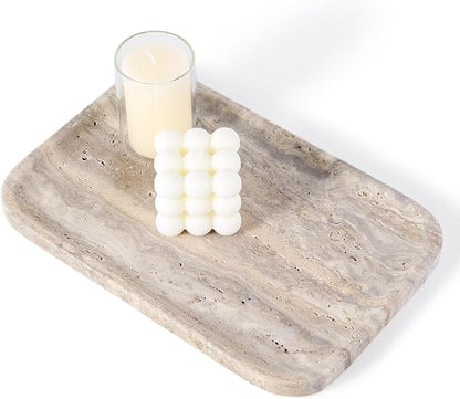 Marble Vanity Trays, Travertine Bathroom Tray, Decorative Tray by Karibiber