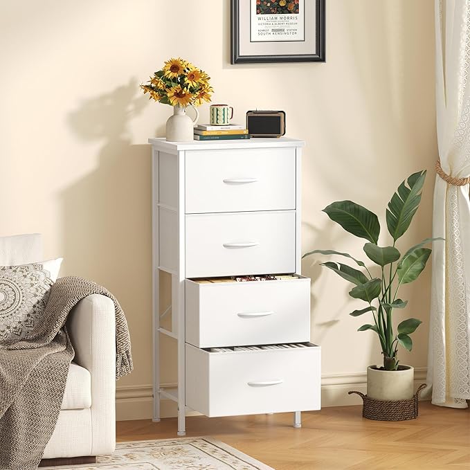 Sweetcrispy Dresser for Bedroom, 4 Drawer Storage Cabinet, Tall Nightstand | - Image 2
