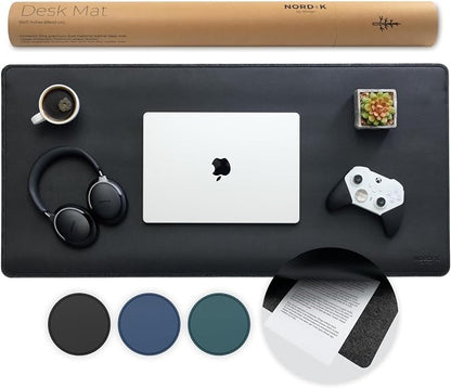 Nordik Felt and Leather Desk Mat Non-Slip by NordikByDesign