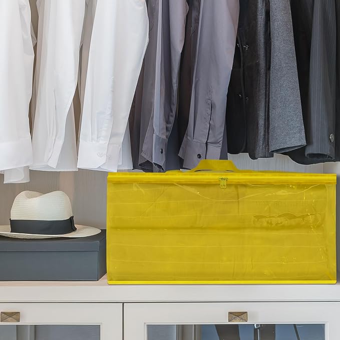 Vieshful 40L Yellow Clear Clothes Storage Bag Colorful Clothes Organizer - Image 6