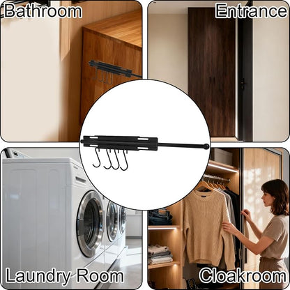 Valet Rod for Closet, Carbon Steel Extending Closet Valet Rod - Image 5