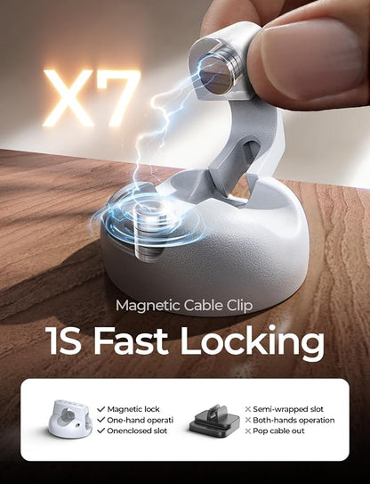 8 Pack Magnetic Cable Clips Organizer, LISEN Cord Holder - Image 3