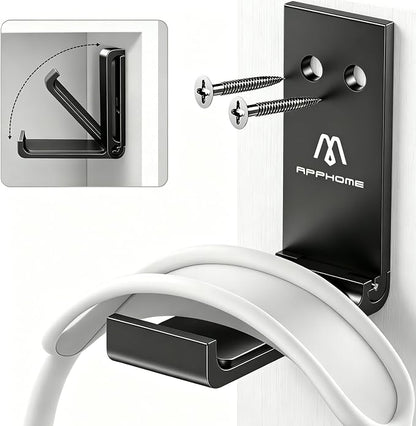 Foldable Aluminum Headphone Stand & Headset Holder Mount, Under Desk Wall Hook by APPHOME