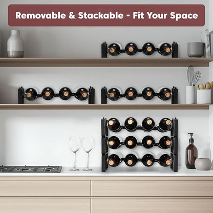 Stackable Wine Rack Countertop, Sturdy Bottle Holder Freestanding - Image 3
