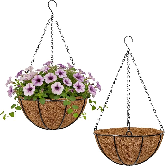 10 Inch Metal Hanging Basket by NatureCrafted