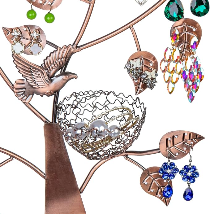 MyGift 14-Inch Modern Bronze Jewelry Organizer Tree - Image 6