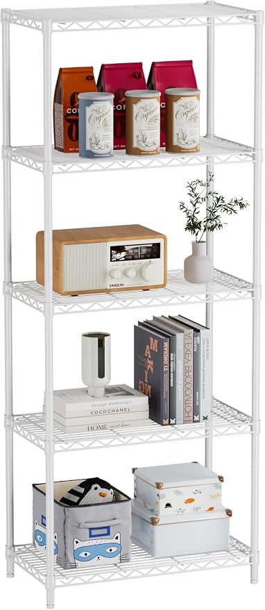 Golpart 5Tier Adjustable Storage Shelves Metal Wire Shelving Standing Shelf | by Golpart