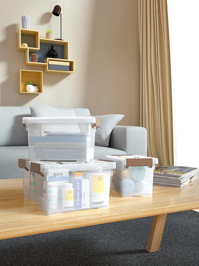 WYT Clear Storage Latch Box, 6 Pack Storage Organizer Bins - Image 5