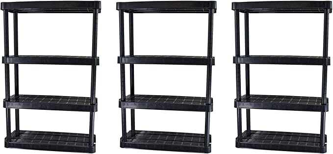 Gracious Living 4 Shelf Adjustable Height Medium Duty Storage Unit 14 x 32 x by GraciousLiving