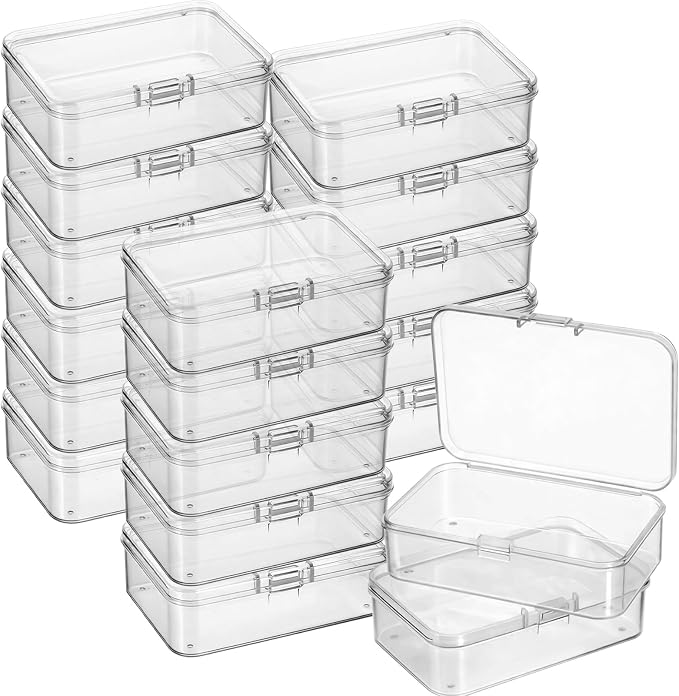 Jetec 18 Pieces Mini Plastic Clear Beads Storage Containers Box by Jetec