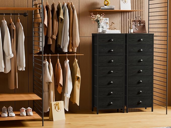 Furnulem Bedroom Dresser, Tall Chests of Drawers - Image 2